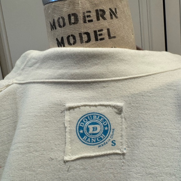 Double D Ranch White Embroidered Americana French Terry Bomber Jacket - Picture 12 of 12